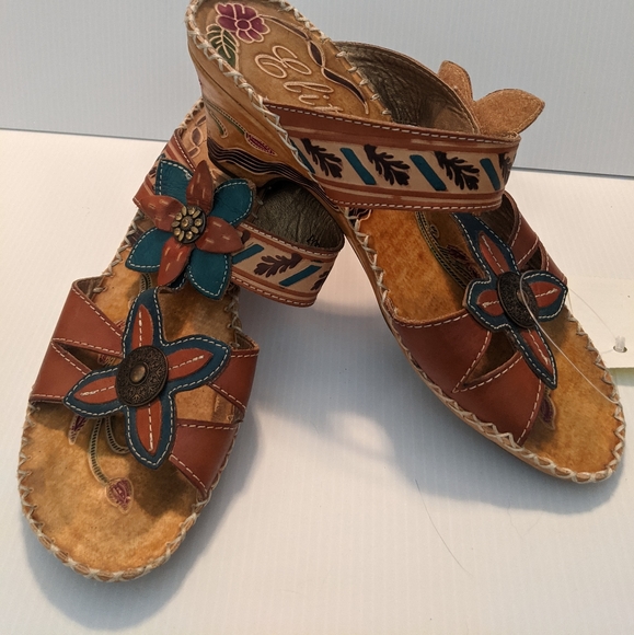 🔥TRENDING Elite by Corkys Poppy Handcrafted Leather Wedge Women's Size 10* - Picture 4 of 12